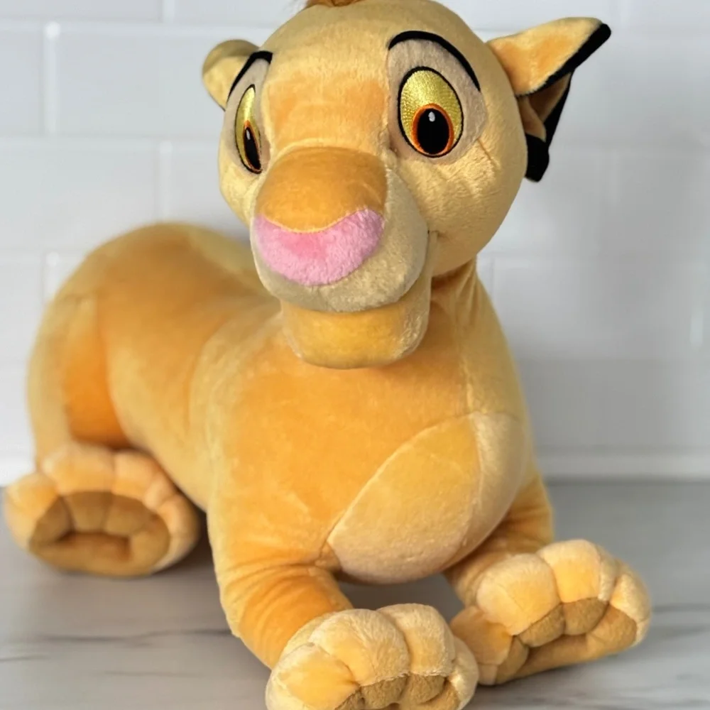 VINTAGE Jumbo Disney Lion King Simba Plush Stuffed Animal 2002 Hasbro XL Toy EUC